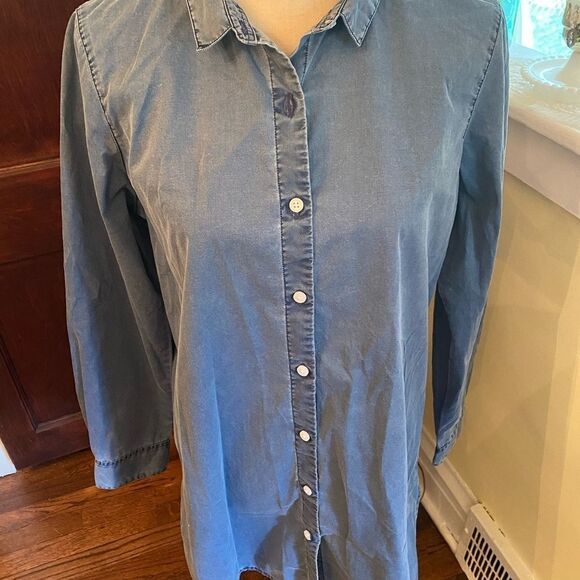 Garnet Hill Sz M 100% Cotton Shirt/Dress EUC - Picture 2 of 6